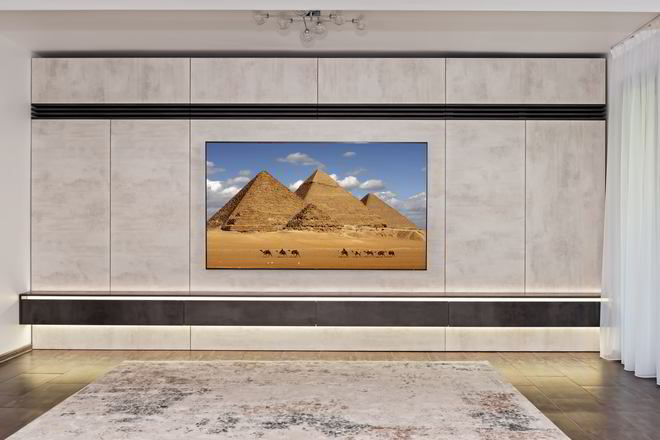 Proiect mobila Living pe doi pereti, pana in tavan, partial suspenadat, 35m², realizat 05 Iunie 2020 COD.9692