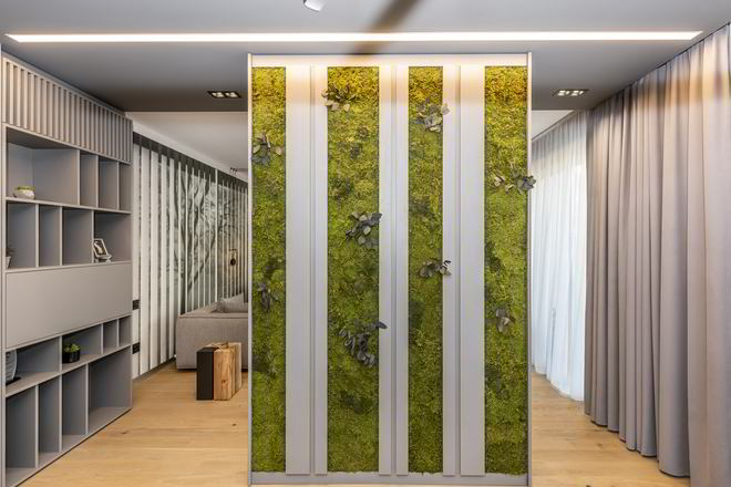 Mobila Living unit cu Bucatarie, Hol si Casa scarii, pe trei pereti — foto 3 din 7