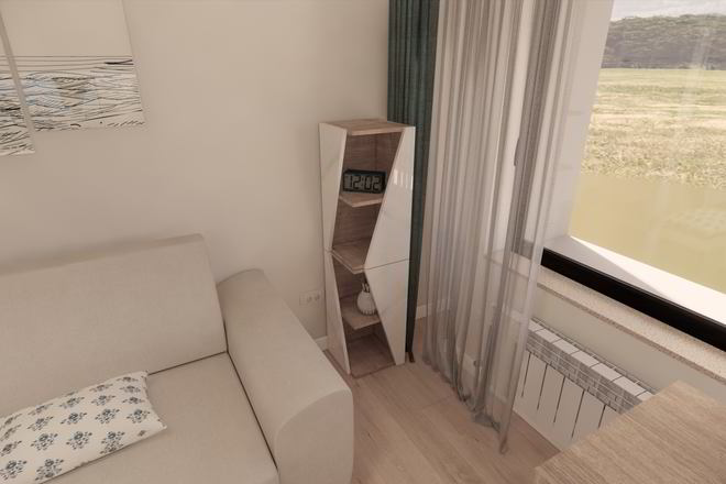 Proiect mobila Birou acasa, cu birou integrat, comoda integrata, placare perete, noptiera(e), comoda cu usi, 15m², Realizat, 05 Octombrie 2021 COD.13487