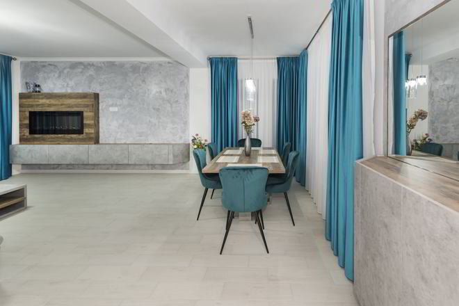 Mobila Living cu zona Dining, 34m², amplasata pe doi pereti, suspendata, 15 Decembrie 2021 realizata COD.13667