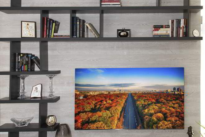 Proiect mobila Hol unit cu Living-Room, legat cu Casa Scarii, cu dulap pana in tavan, mini-biblioteca, 37m² — foto 5 din 5