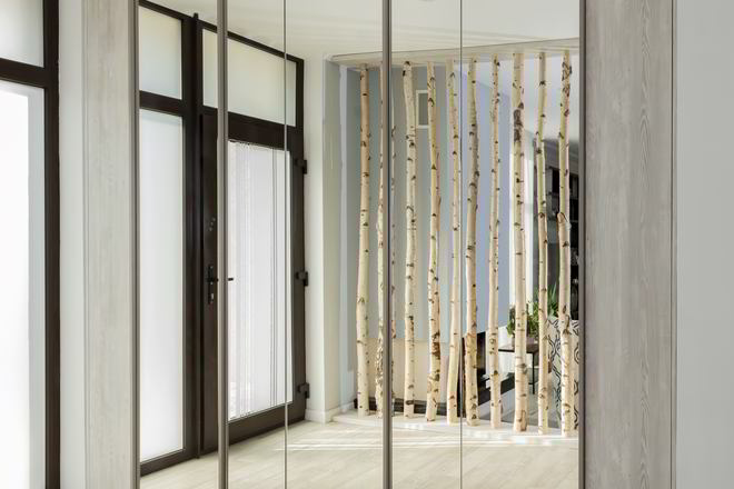 Proiect mobila Hol unit cu Living-Room, legat cu Casa Scarii, cu dulap pana in tavan, mini-biblioteca, 37m², realizat 18 Ianuarie 2018 COD.5695